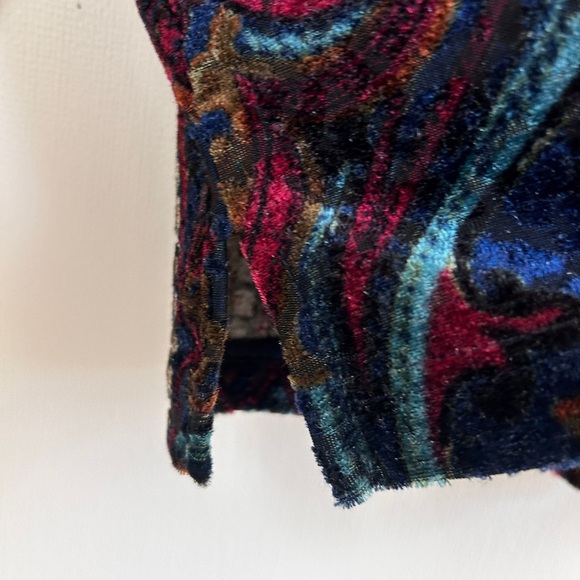 Y2K BONWORTH Burnout Velvet Paisley Jewel Tone Top Whimsigoth Fairy Grunge Sz LP - Picture 10 of 12